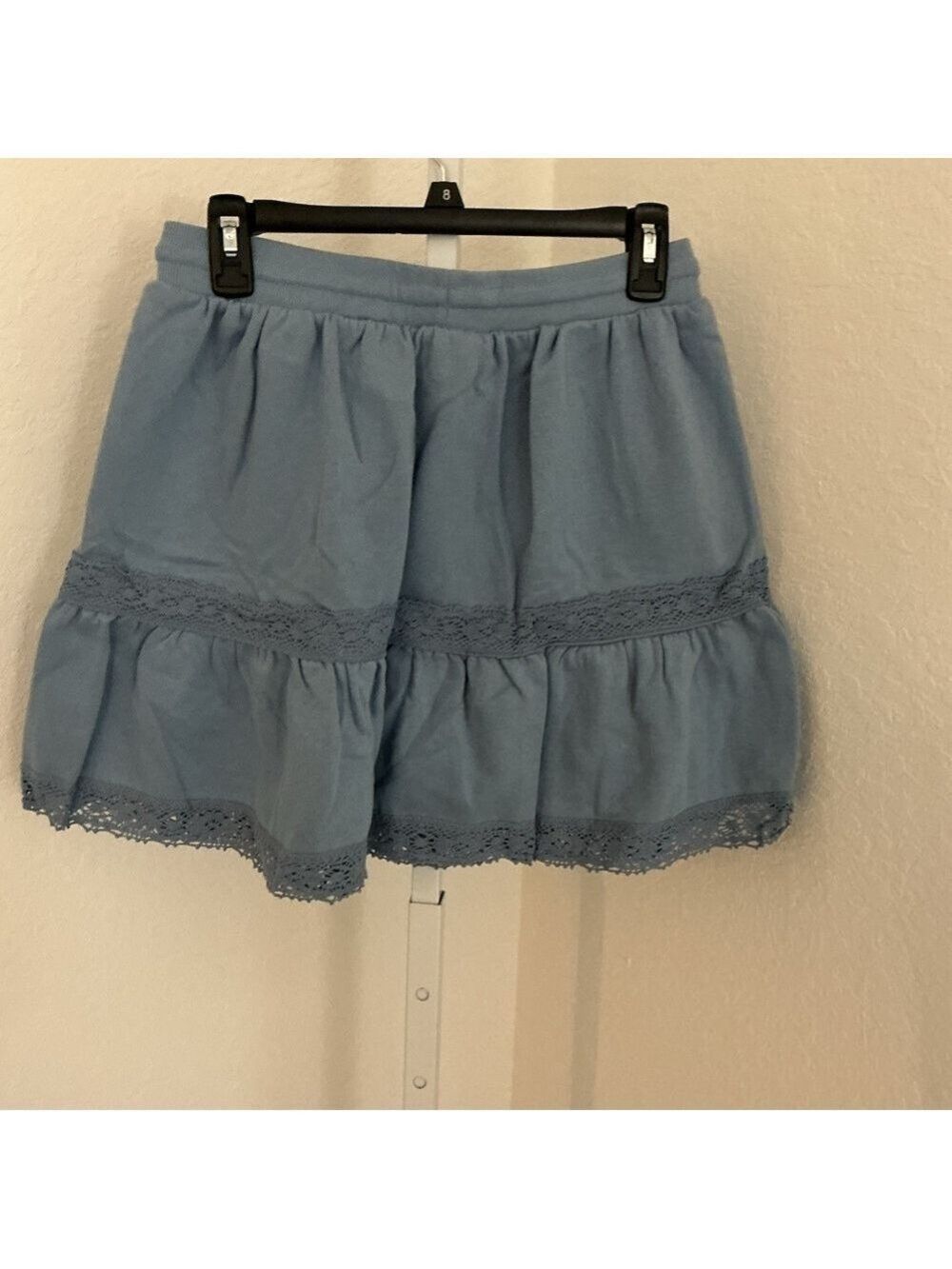 Treasures by Shabby Chic powder blue fleece mini skirt Woman’s size Medium NWT - Picture 4 of 11